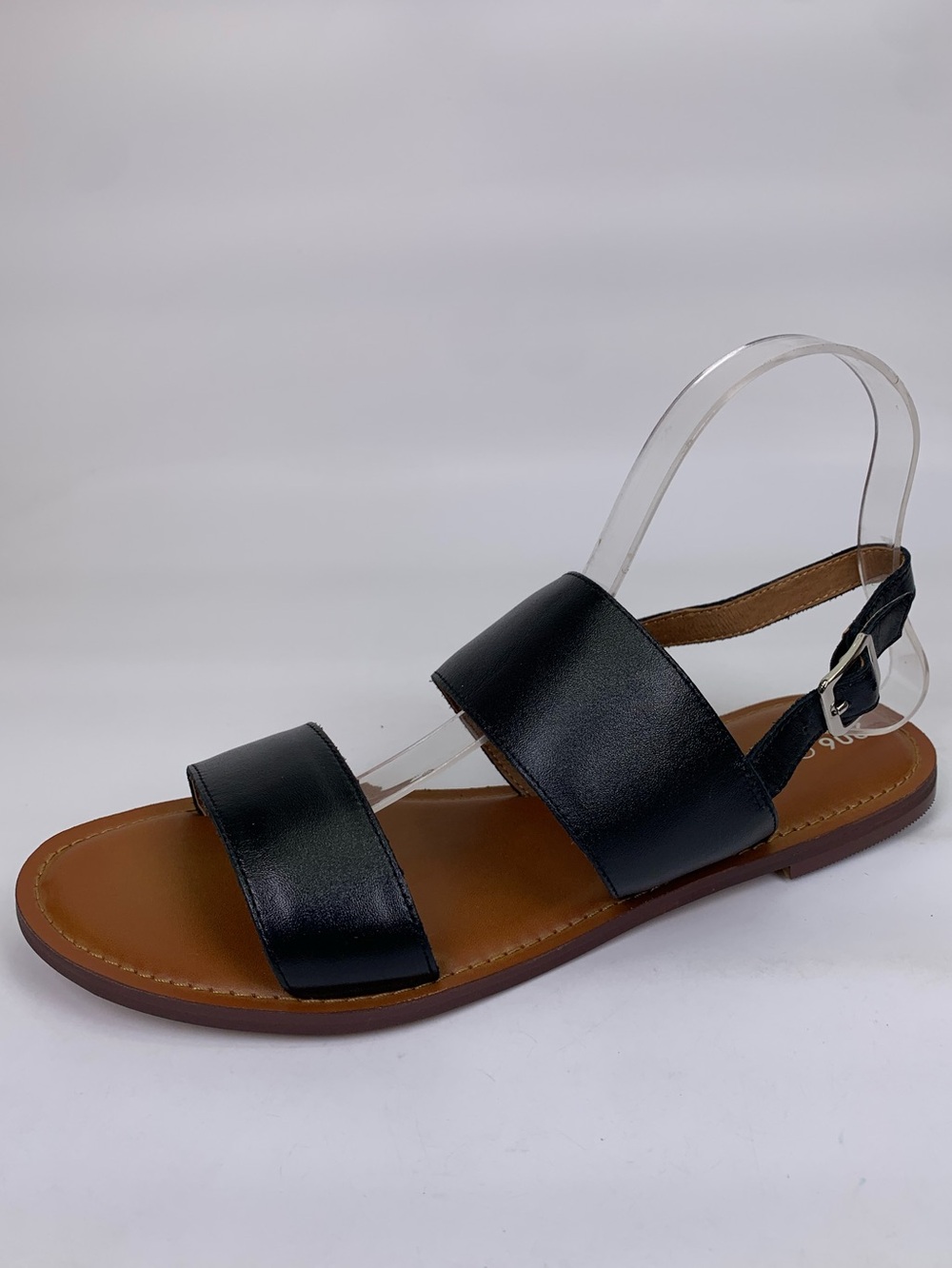 NEW! 206 Collective Cedar Women's Casual Black Leather Flats Sandal Size 10.0 BM